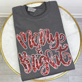 Red Merry & Bright Faux Sequin Sweatshirt T-Shirts, Hoodie | ZylaModa.com