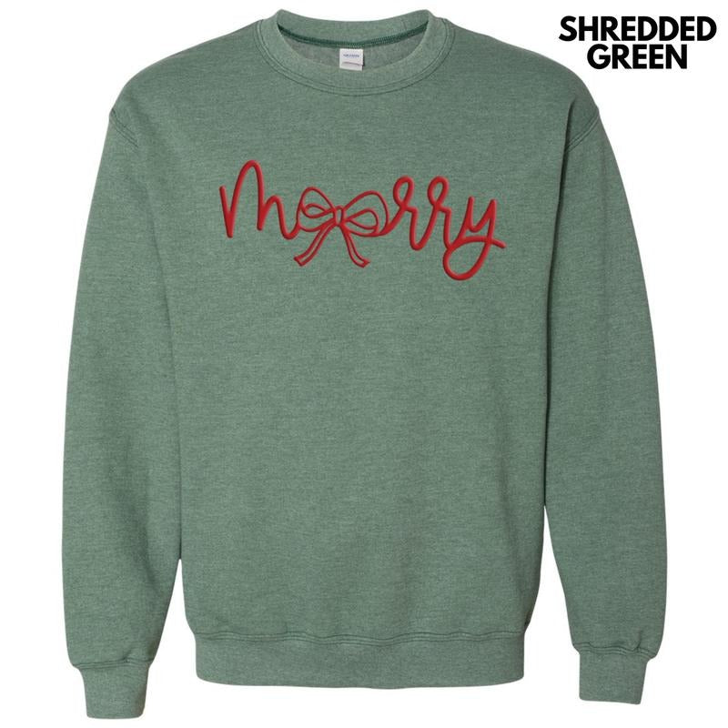 Red Merry Bow PUFF Sweatshirt T-Shirts, Hoodie | ZylaModa.com
