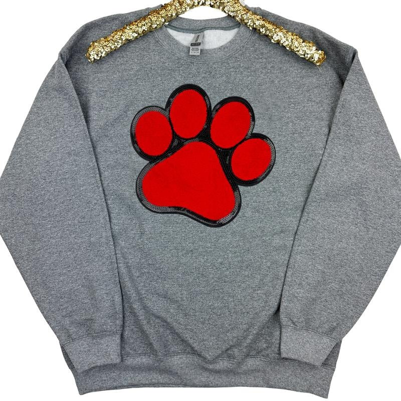 Red Paw Chenille Patch Sweatshirt -- GRAPHITE T-Shirts, Hoodie | ZylaModa.com