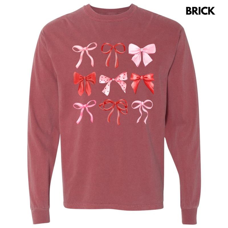 Red Ribbon Coquette Collage Long Sleeve Comfort Colors T-Shirt Hoodie, Sweatshirt | ZylaModa.com