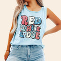 Red White and Due Tank 4th of July Pregnancy Announcement Tank Top Matching Fourth of July Gender Reveal Tee Hoodie,...