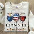 Red wine & blue Shirt, 4th Of July wine Shirt, 4th of july Shirt, America Shirt, Independence Day Shirt, Funny 4th of...