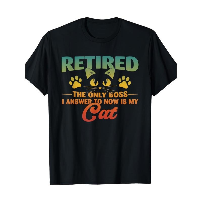 Retired Cat Funny Retirement 2024 Decoration Men Women T-Shirt 100%cotton Made in USA Hoodie, Sweatshirt | ZylaModa.com