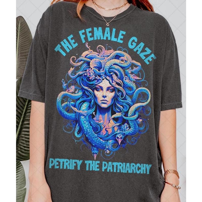 Retro 90's The Female Gaze T-Shirt, Petrify the Patriarchy, Feminist Tee T-Shirt, Gift For Women and Man Unisex T-Shirt,...