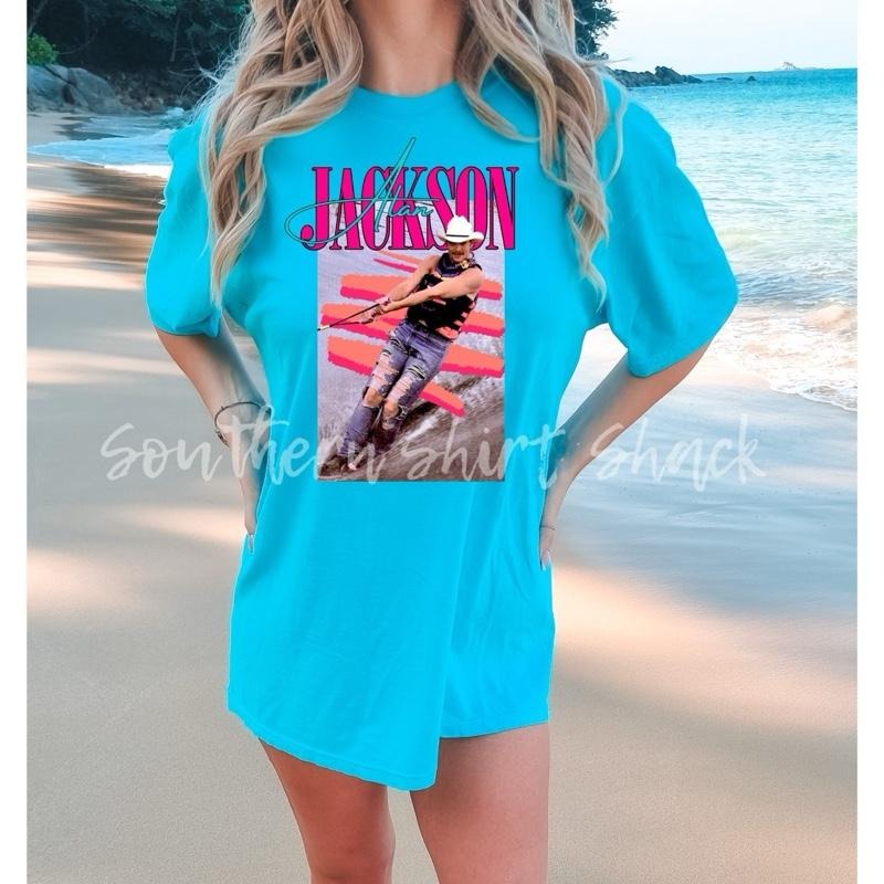 Retro Alan Jackson Chattahoochee T shirt  | lagoon blue comfort colors t shirt Hoodie, Sweatshirt | ZylaModa.com