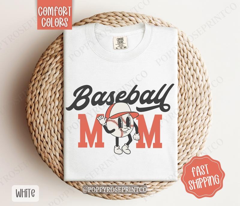 Retro Baseball Mom Comfort Colors, Mom Tee, Baseball Mom Women's Tshirt Hoodie, Sweatshirt | ZylaModa.com