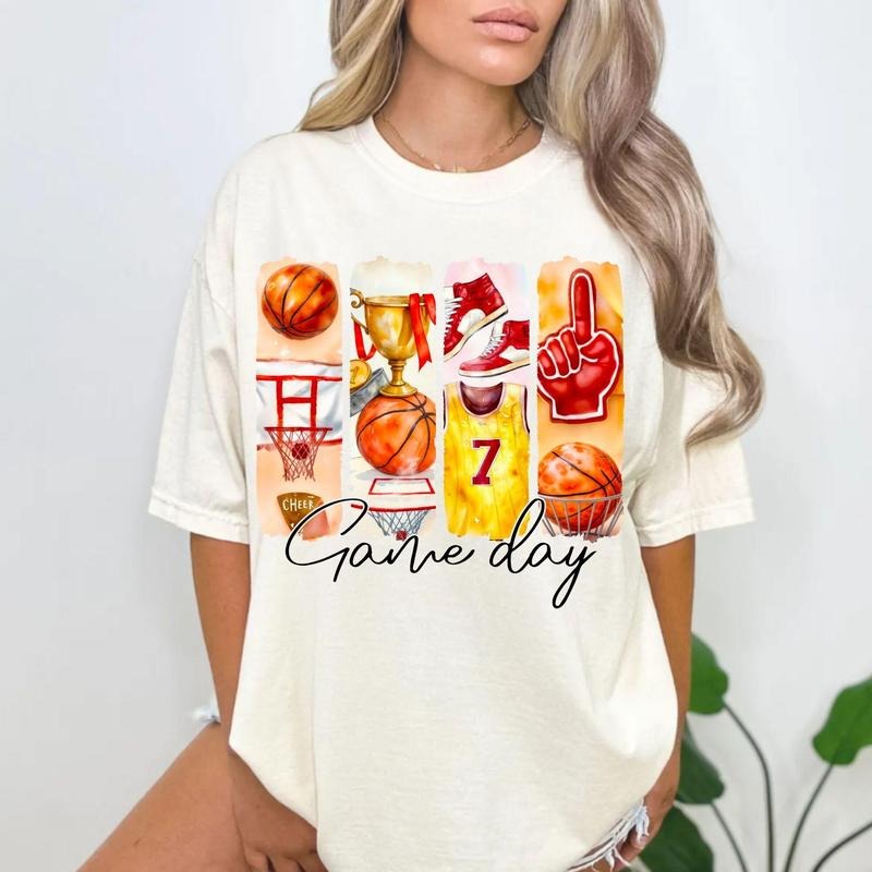 Retro Basketball T-Shirt, Basketball Mama Shirt, Coquette Bow Basketball T-Shirt, Game Day Shirt, Gift for Moms Gift...