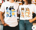 Retro Bluey Family Shirts | Family Matching Shirts | Bandit Heeler Shirt | Bluey Birthday Tee | Bandit Chili Bingo |...