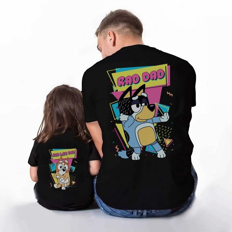 Retro Bluey Rad Dad T-Shirt, Rad Like Dad Shirt, Father's Day Shirt, Dad Birthday Gift Menswear Stylish Hoodie, Sweatshirt