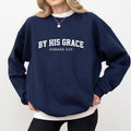 Retro By His Grace Sweatshirt, Religious Crewneck, Bible Verse Long Sleeved Pullover, Vintage Christian Gift T-Shirts, Hoodie