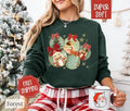 Retro Christmas Ornament Sweatshirt, Cute Christmas Sweater, Women's Holiday Crewneck T-Shirts, Hoodie | ZylaModa.com