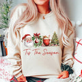 Retro Christmas Sweatshirt, Tis the Season Sweatshirt, Santa Claus Sweatshirt, Watercolor Christmas Sweatshirt, Christmas...
