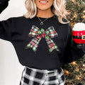 Retro Color Xmas Shirt, Coquette Bow Shirt, Colorful Bow for Xmas, Cute Christmas Gift, Coquette Women's Xmas Sweatshirt,...