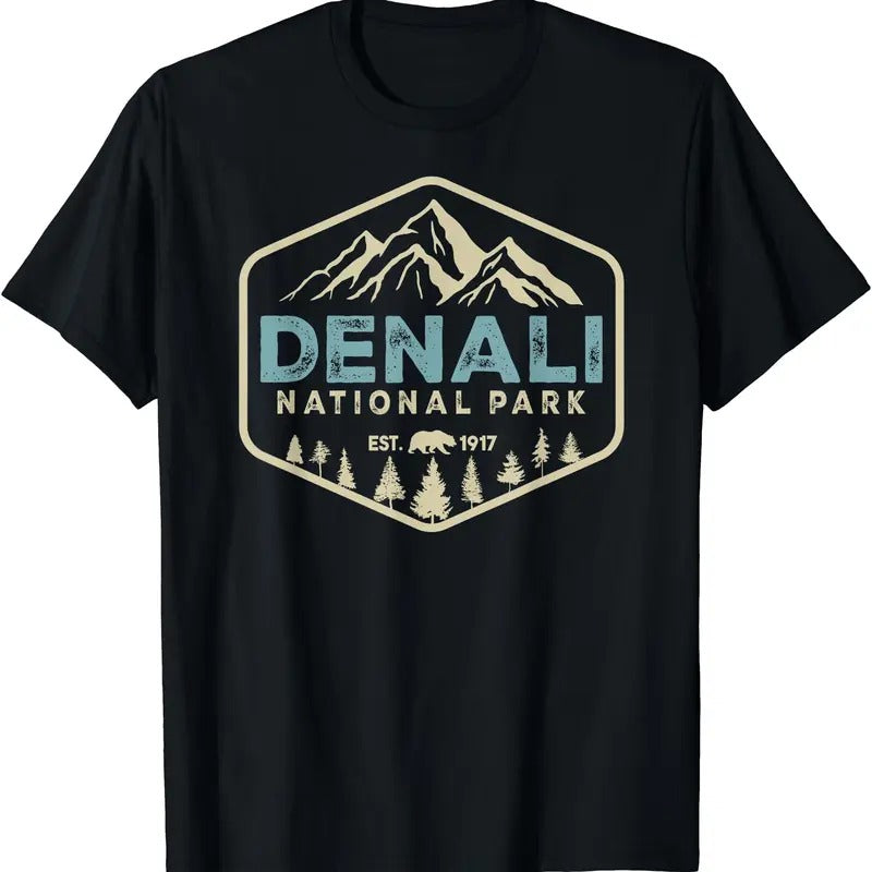 Retro Denali National Park mountains Nature Vintage Hiking T-Shirt Hoodie, Sweatshirt | ZylaModa.com