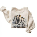 Retro Emperor Penguin Colony Sweatshirt - Nineties 90s Vintage Arctic Sea Ice Scene Outfit - Boho Unisex Cotton Menswear...