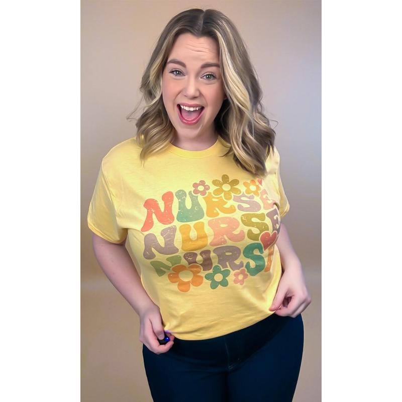Retro Floral Nurse T-Shirt Hoodie, Sweatshirt | ZylaModa.com