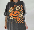 Retro Floral Pumpkin Shirt, Funny Pumpkin Halloween Tee, Preppy Halloween Tshirt, Halloween Pumpkin Spooky Season,...