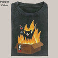 Retro Funny Vintage Graphic Tee, Fragile But Fearless Cat T-Shirt, Unisex Meme Cringe Funny Dumb Shirt, Menswear...