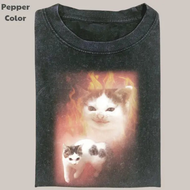 Retro Funny Vintage Tee, Grumpy Cat T-Shirt, Unisex Meme Cringe Funny Dumb Shirt, Menswear Womenswear Streetwear Hoodie,...