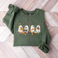 Retro Ghost Reading Books Sweatshirt, Librarian Ghost Halloween hoodie, Halloween Teacher Sweatshirt, Halloween Shirt,...