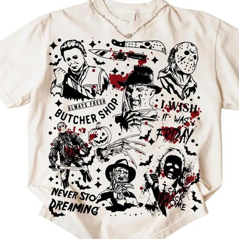 Retro Halloween Horror Movie Tshirt, Horror Scary Movie Shirt, Trendy Halloween Graphic Tee Hoodie, Sweatshirt | ZylaModa.com