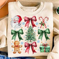 Retro Holidays Cotton Sweatshirt, Holiday Vibes Unisex Shirt, Coquette Christmas Unisex Shirt, Coquette Bow Cotton...