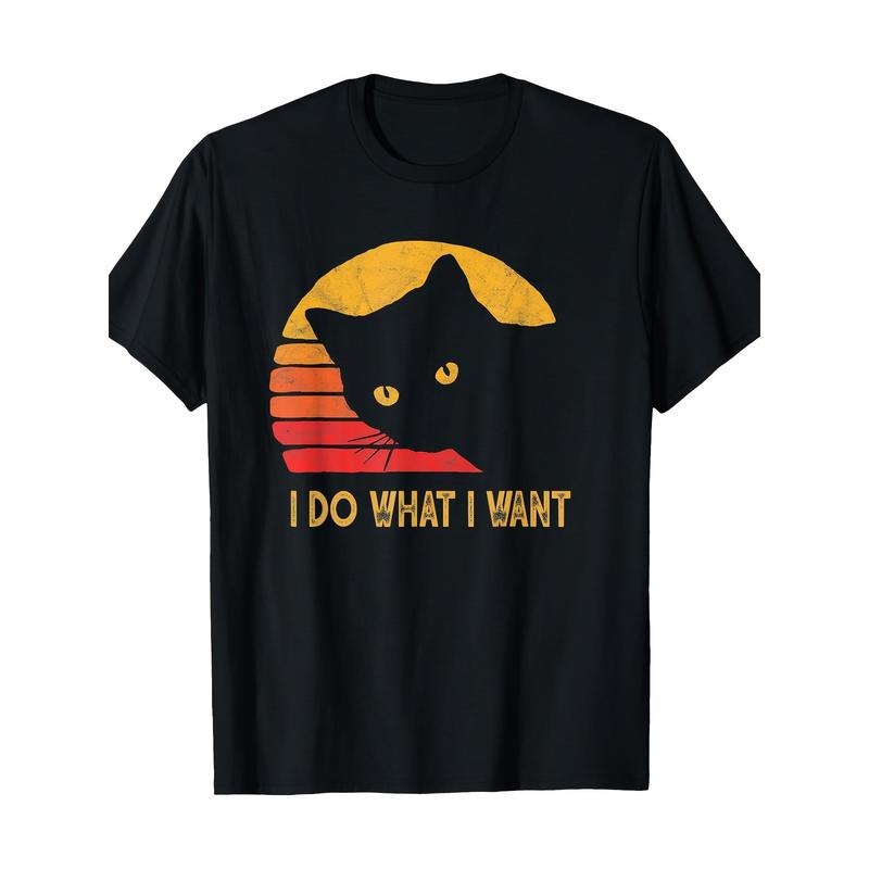 Retro I Do What I Want With My Cat Funny Gift T-Shirt 100%cotton Made in USA Hoodie, Sweatshirt | ZylaModa.com
