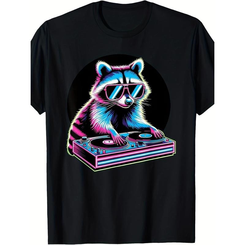 Retro Raccoon DJ Fun Raccoon T-shirt Made in USA Hoodie, Sweatshirt | ZylaModa.com