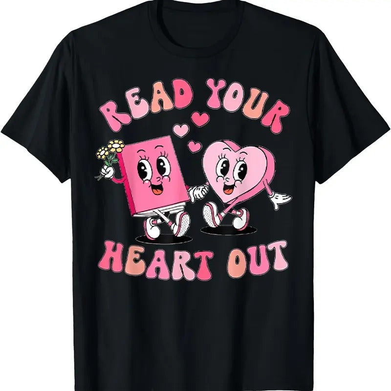 Retro Read Your Heart Out Valentine's Day Teacher Book Lover T-Shirt Hoodie, Sweatshirt | ZylaModa.com