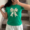 Retro Shamrock Baby Tee, Slainte Crewneck, Toile De Jouy St Patrick's Day Baby Tee, Y2K 2000's Style, Streetwear Style...