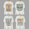 Retro Skeleton All Teams Football T-shirt, Gildan 5000 Unisex Crewneck Sport Classic T-Shirt All Teams Football, White...