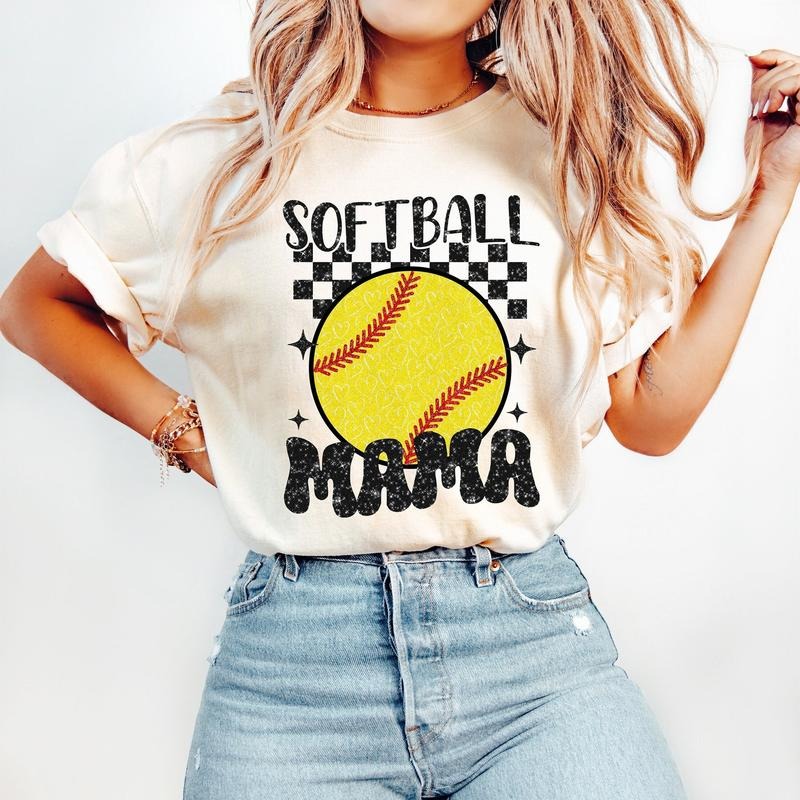 Retro Softball Mama Shirt, Softball Sports T-Shirt, Trendy Retro Mom Cotton Unisex Tshirt Hoodie, Sweatshirt | ZylaModa.com