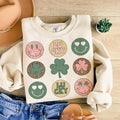 Retro St Patrick's Day Sublimation, St Patricks Day Sweatshirt, Shamrock Sweatshirt, Hearts Retro Groovy Sweatshirt...