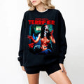 Retro Terrifie Print Sweatshirt, Terrifier Cover Clown Shirt, Halloween Terrifier Horror Movie Shirt, Art the Clown Tee...