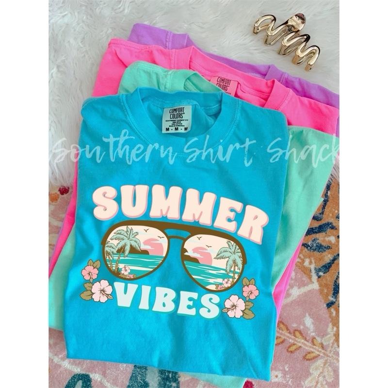 Retro summer vibes T shirt  | lagoon blue comfort colors t shirt Hoodie, Sweatshirt | ZylaModa.com