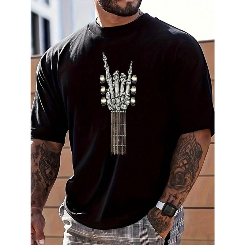 Rock On Guitar Neck Rock & Roll Skeleton T-Shirt Men Made in USA Hoodie, Sweatshirt | ZylaModa.com