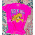 Rock n Roll Lightning T shirt  | Neon Pink comfort colors T shirt top Hoodie, Sweatshirt | ZylaModa.com