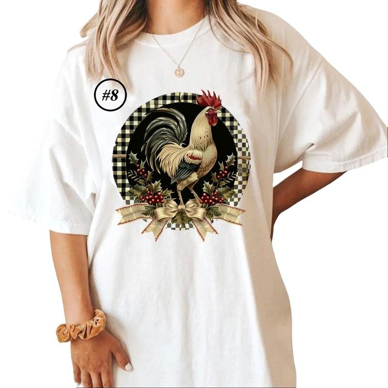 Rooster Watercolor Farm animals Cute Unisex T-shirt Sweatshirt Hoodie Design all #vae 1 Cotton Top | ZylaModa.com