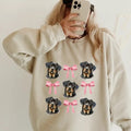 Rottweiler with bows Sweatshirt ~ Sweatshirt Unisex Apparel Relaxed Fit Printed in the USA Clothing Womenswear Casual and...