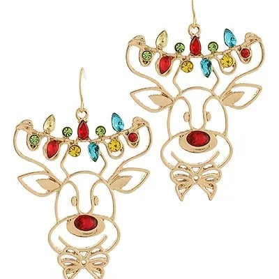Rudolph Outline Earrings T-Shirts, Hoodie, Sweatshirt | ZylaModa.com