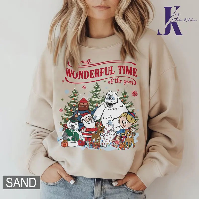Rudolph The Red Nosed Reindeer Christmas Sweatshirt, Rudolph Xmas Sweatshirt, The Most Wonderful Time Of The Year Shirt,...