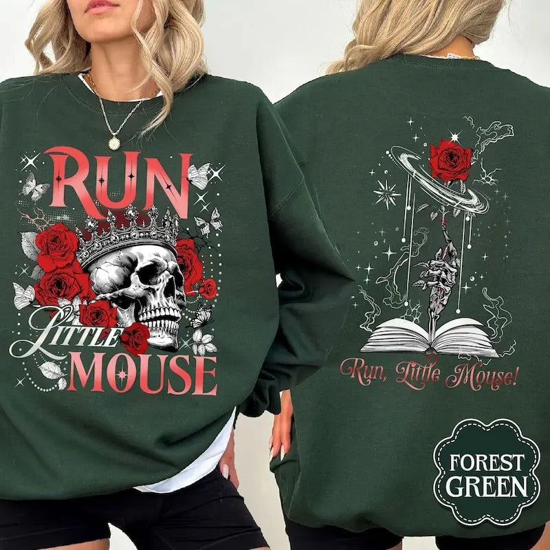 Run Little Mouse Sweatshirt, Haunting Adeline Shirt, Dark Romance Merch, Smut Reader, Book Lover Gift Hoodie | ZylaModa.com