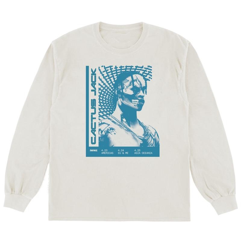 Travis Scott T-3500 Repeat L/S Tee White Hoodie, Sweatshirt | ZylaModa.com