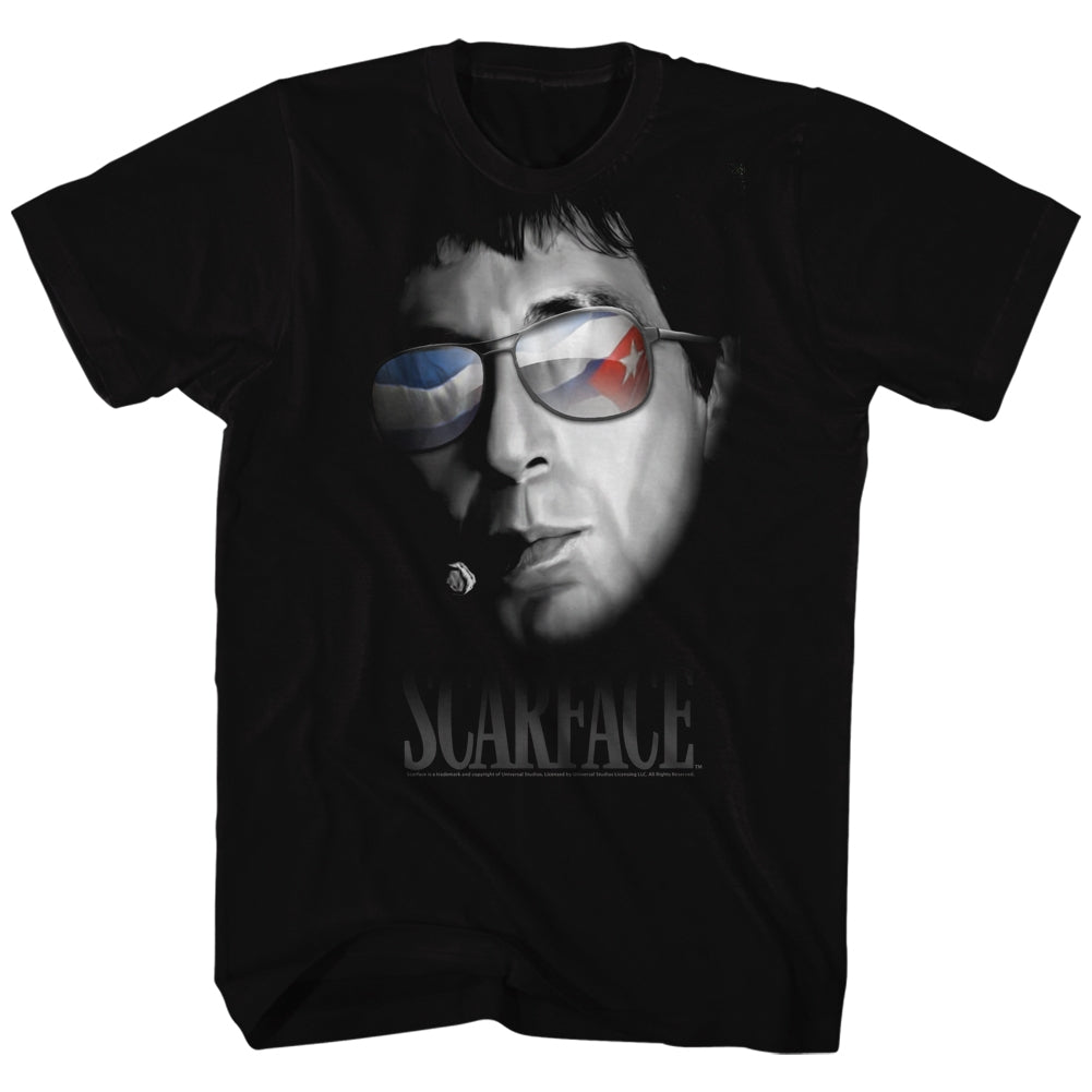 Scarface Mens S/S T-Shirt - Cuban Aviators - Solid Black Hoodie, Sweatshirt | ZylaModa.com