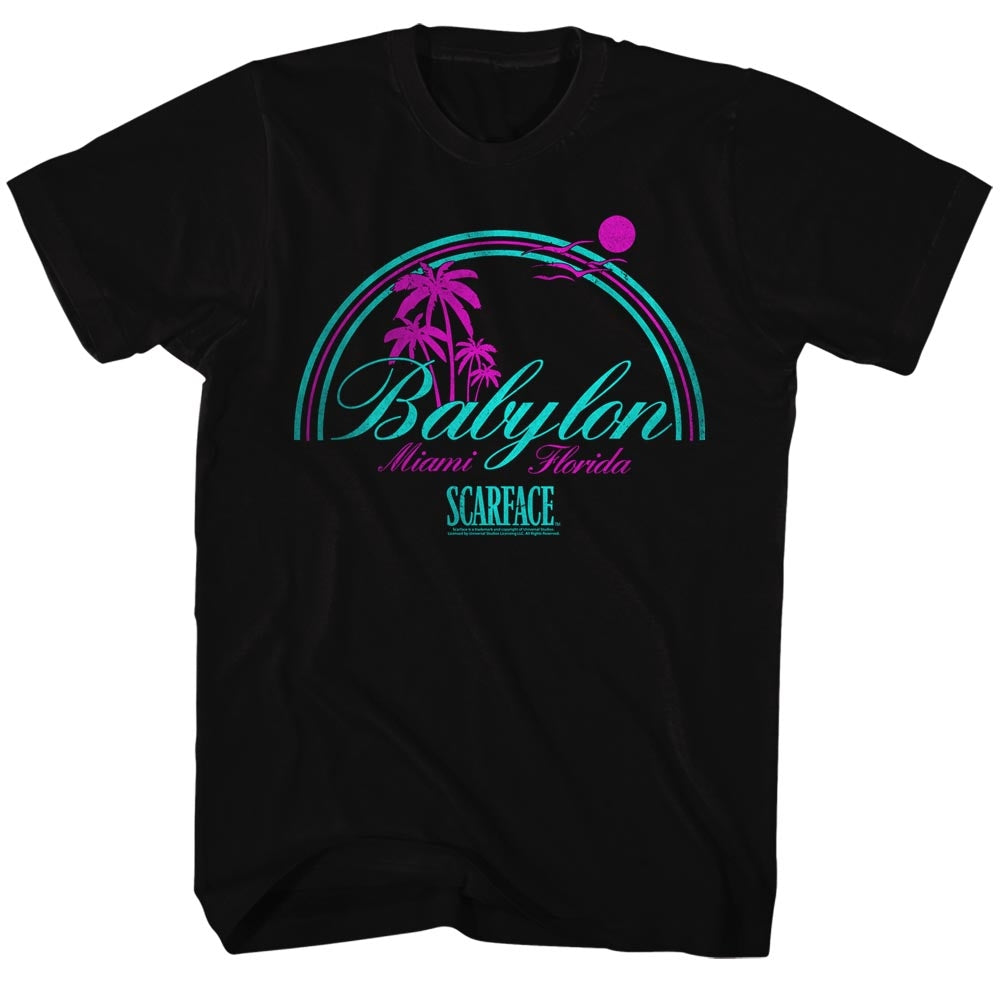 Scarface Mens S/S T-Shirt - Babylon - Solid Black Hoodie, Sweatshirt | ZylaModa.com
