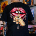 SHUT THE  UP Red Lips Print Men's T-Shirt Hoodie, Sweatshirt | ZylaModa.com