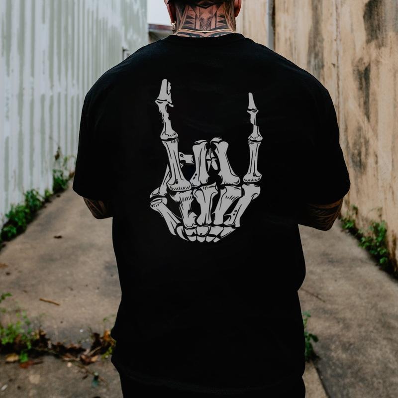 SK Rock n' Roll creative print retro short sleeve t-shirt - Naughty Clothes Men Hoodie, Sweatshirt | ZylaModa.com