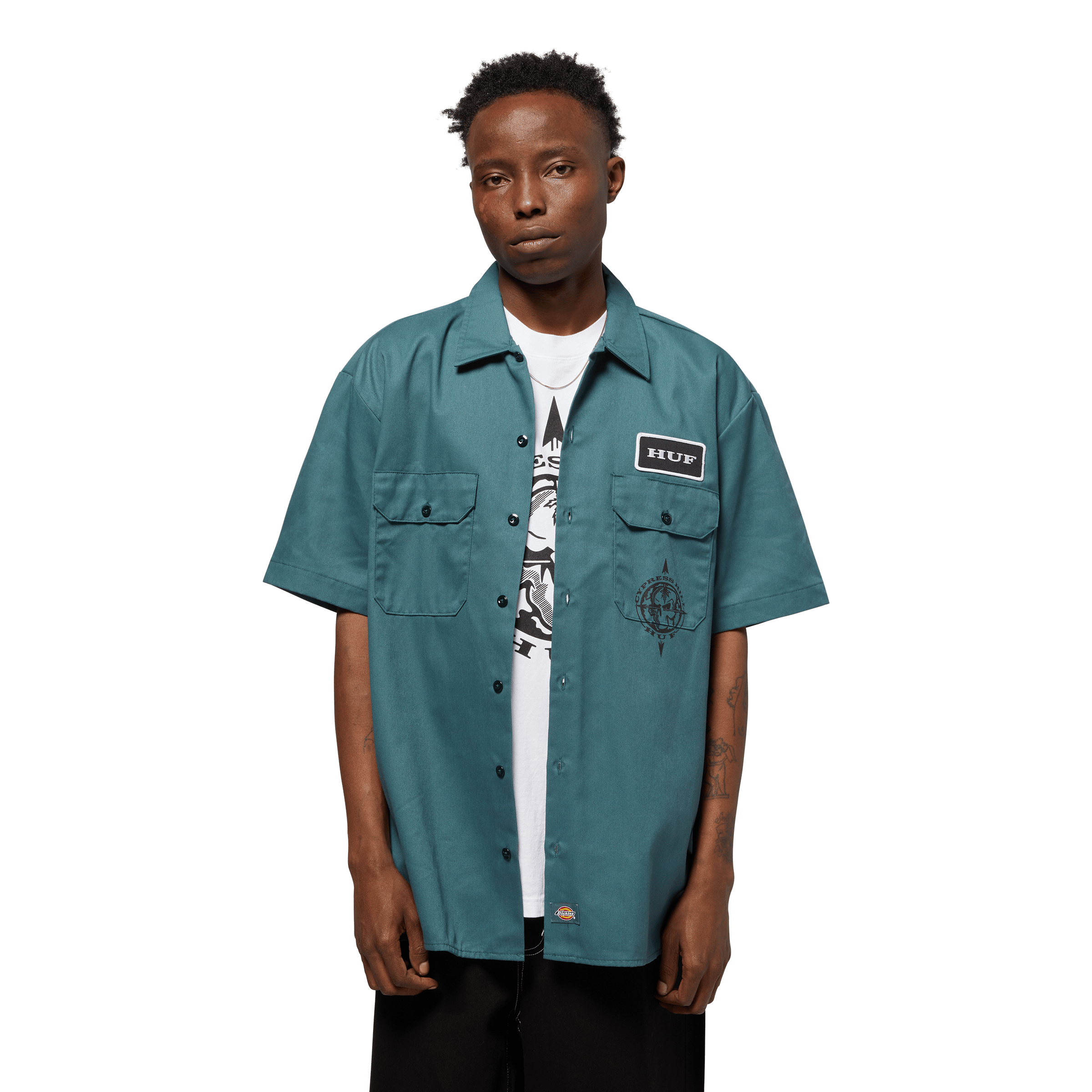 HUF x Cypress Hill Stoned Work Shirt Hoodie, Sweatshirt | ZylaModa.com (Image 5)