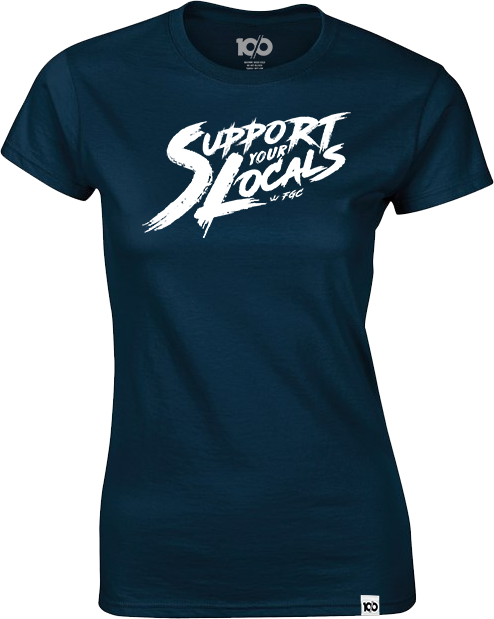 ten/o - 'Support Your Locals Logo' Women's T-Shirt - Navy Hoodie, Sweatshirt | ZylaModa.com