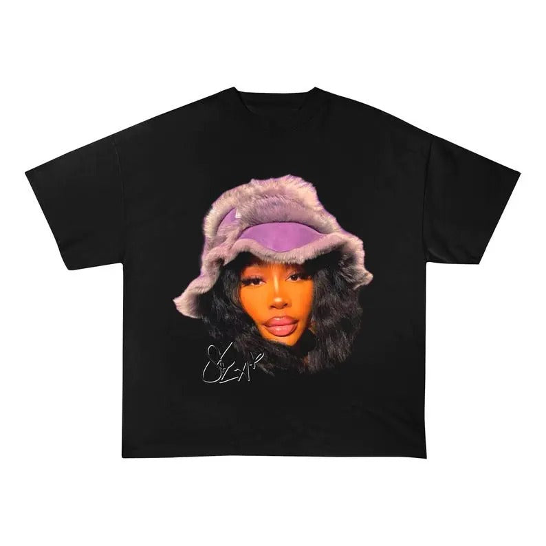 SZA SOS Tour Graphic Vintage Y2K Tee Shirt - Purple Butterfly Design Unisex Top Tee Hoodie, Sweatshirt | ZylaModa.com
